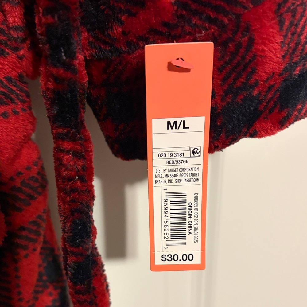 Colsie Red and Black Plaid Robe - Picture 2 of 4
